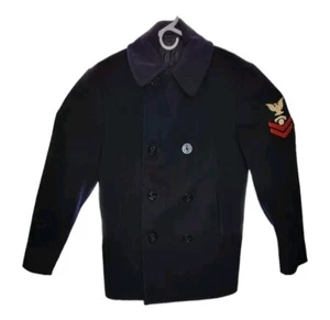 Vintage US NAVY Issue Peacoat With Interior Communications Electrician Patch - Picture 1 of 6