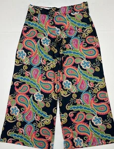 Lolly Wolly Doodle Flowy Pants Women Plus Size 2X (Meas 32x30) Short Floral Blue - Picture 1 of 6