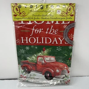 Home For The Holidays Textured Suede Decorative Garden Flag 12”x18 Holidays NEW - Picture 1 of 9