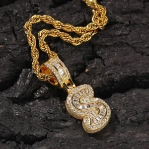 Letter Necklace Hip-hop Fashion Pendant Punk 26 Letters Necklace 22inch Chain - Picture 1 of 18