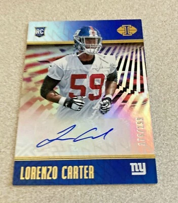 2018 Panini Illusions Auto RC #173 Lorenzo Carter Giants /199 - Image 1 of 2