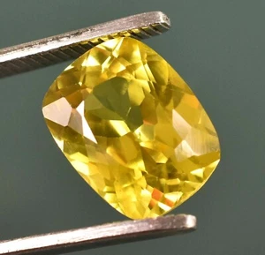 Natural 13.20 Ct Yellow Montana(USA) Sapphire Certificate Loose Gemstone - Picture 1 of 6