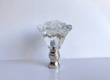 One of Clear Rose Hand Made Cut Glass Lamp Shade Finial Lamp Topper 2" Tall