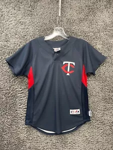 Vintage Majestic Baseball Jersey Mens Medium Navy 100% Polyester Minnesota Twins - Picture 1 of 15