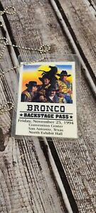 Vintage 1994 Bronco Backstage Pass Ticket