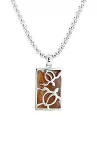 Hawaiianischer Schildkrötenanhänger - Hawaii Koa Holz, Rhodium über Messing, 20 Zoll Halskette - Bild 1 von 7