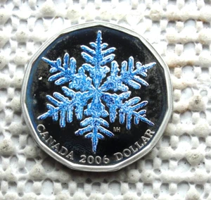 Rare 2006 Canada $1 Dollar Sterling Silver Snowflake Coin Loonie Carols - Picture 1 of 2