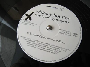 Whitney Houston Love to infinity megamix/Heartbreak Hotel 12" Maxi DJ Promo ex - Picture 1 of 9