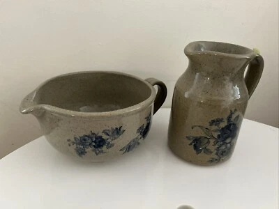 Two Moira Pottery Jugs Vintage Floral Chamber pot Shape And Tall - Image 1 of 4