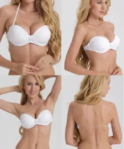 Nuovissimo reggiseno push up Wonderbra cablato invisibile senza spalline varie dimensioni BCD - Foto 1 di 40