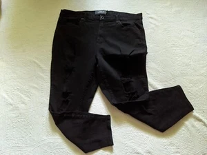 Torrid Premium Jeans Sky High Skinny Black Denim Distressed Women 20S 39x24.5 - Picture 1 of 11