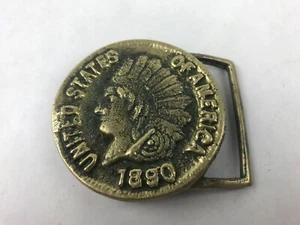 United States of America 1890 Bronze Tone Vintage Belt Buckle 2 1/2" 2 3/8" 1/8" - Picture 1 of 2