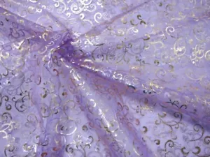 Organza fabric sold by the meter decorative fabric gold ornaments purple EUR 5.98/m - Picture 1 of 2
