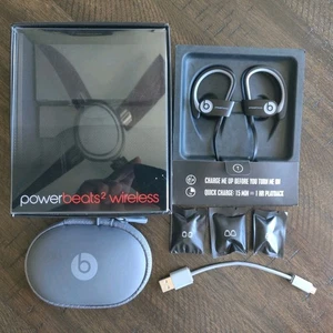 Beats by Dr. Dre Powerbeats2 Bluetooth Sport Headphones Black/Grey - Picture 1 of 6