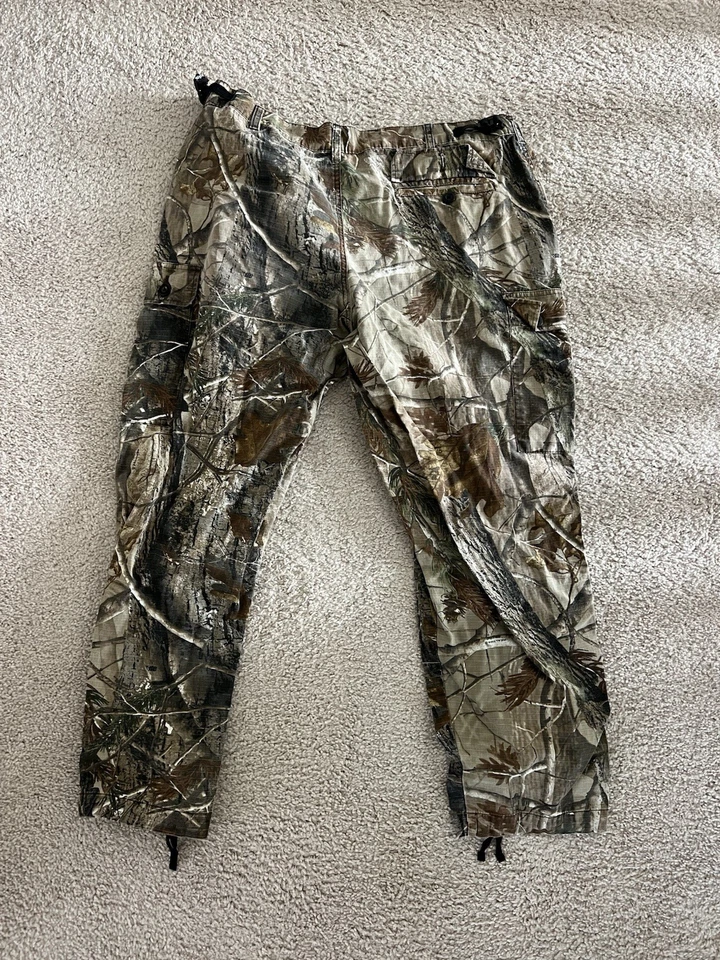 Calça camuflada masculina couro silencioso cabeça vermelha bolsos de carga GG caça acampamento ao ar livre  - Imagem 1 de 4