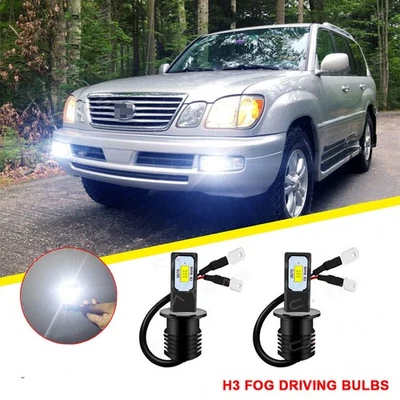 For Lexus LX470 1998-2007 2pc H3 LED Fog Light Bulbs Conversion Kit 6000K White - Image 1 of 4
