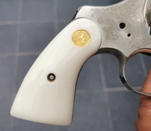 Resin Ivory Grips For Colt Python Revolver I, E Frame Small Panel # Random Gold - Picture 1 of 16