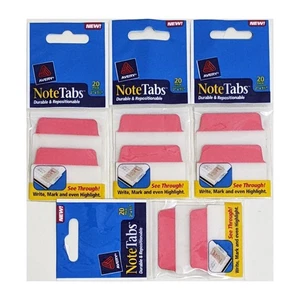 4 Packs Avery 2 x 1-1/2 Note Tabs Index Ultra Notetabs Neon Red 20/Pk - Picture 1 of 1
