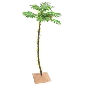 Warm White LED Palm Tree 150cm with Jute Base, Steel & Plastic, 72 Lights - Picture 1 of 5