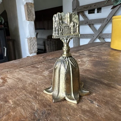 Vintage Brass Small Bell Table Dinner  Desk School Church Canterbury Cathedral  - Image 1 of 4