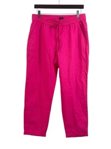 NWT J. Crew Linen Blend Ankle Drawstring Pants Saffron Pink 10 Summer Beach - Picture 1 of 12