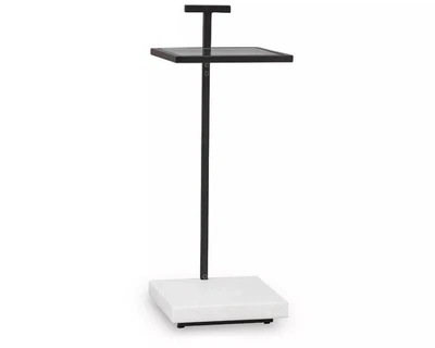 Mesa de acento Signature Design by Ashley Mannill, blanco y negro Foto 1 de 4