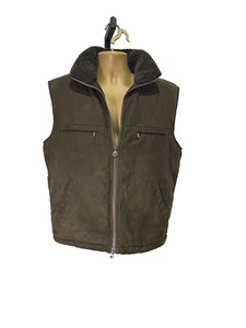 Rainforest Brown Sherpa Faux Suede Vest Men Med Hiking Outdoors Gorpcore Country - Picture 1 of 9