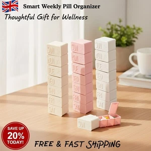 daily pill box organiser 7 day weekly medicine storage dispenser tablet holder - Picture 1 of 13