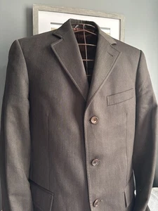 Vintage Brown Blazer Men’s 40” Chest Pure Wool Shell Italian Tailoring Classic - Picture 1 of 10