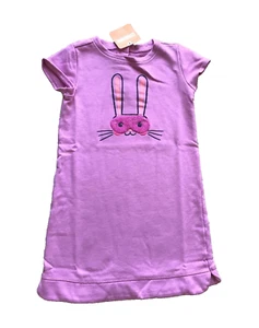 NUEVO CON ETIQUETAS NUEVO Gymboree rizo vestido mangas cortas aplique conejito 5T 5 años niña - Imagen 1 de 2