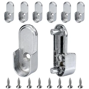 8Pcs Closet Rod Bracket 15mm x 30mm Oval Closet Rod End Supports Single Hole ... - Picture 1 of 6