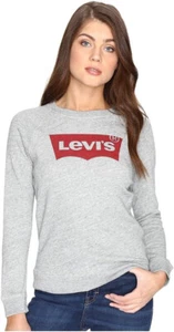 Levi's Women's The Graphic Classic Crew Sweatshirt Gray Size Medium NWT - Picture 1 of 6