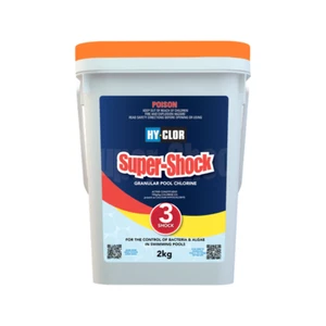 Hy-Clor Super Shock Granular Pool Chlorine 2Kg, controls Algae & Bacteria - Picture 1 of 4