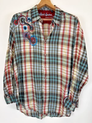 Camisa de seda manga larga Robert Graham edición limitada para hombre talla 3XL multicolor Foto 1 de 4