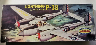 Aurora Lightning P-38 Famous Fighters Aurora No. 99-98 1:48 1956 - Immagine 1 di 4