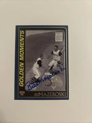 Tarjeta #3 autógrafo Bill Mazeroski 2001 Topps Golden Moments 1960 Serie Mundial Foto 1 de 2
