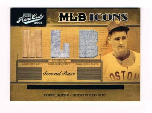 2005 Playoff Prime Cuts MLB Icons Material Trio Bobby Doerr Bat/Jersey/Pant 4/5 - Picture 1 of 2