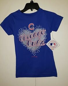 Chicago Cubs NEW Girls Blue T-Shirt MLB National League