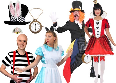 ILOVEFANCYDRESS ADULTI WONDERLAND BOOK PERSONAGGIO COSTUME COSTUME ALICE HATTER TWEEDLE REGINA