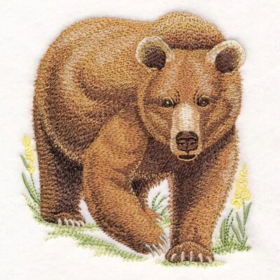 Wild Grizzly Bear Bathroom Towel Set Embroidered - Image 1 of 4