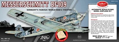 Guillow's Messerschmitt Bf 109 WWII Balsa Wood Flying Model Airplane Kit GUI-401 - Image 1 of 4