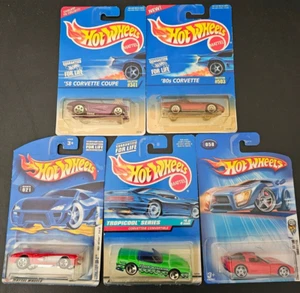 Corvette Hot Wheels Konvolut (5) verschiedene Jahre Corvettes siehe Beschreibung - Bild 1 von 3