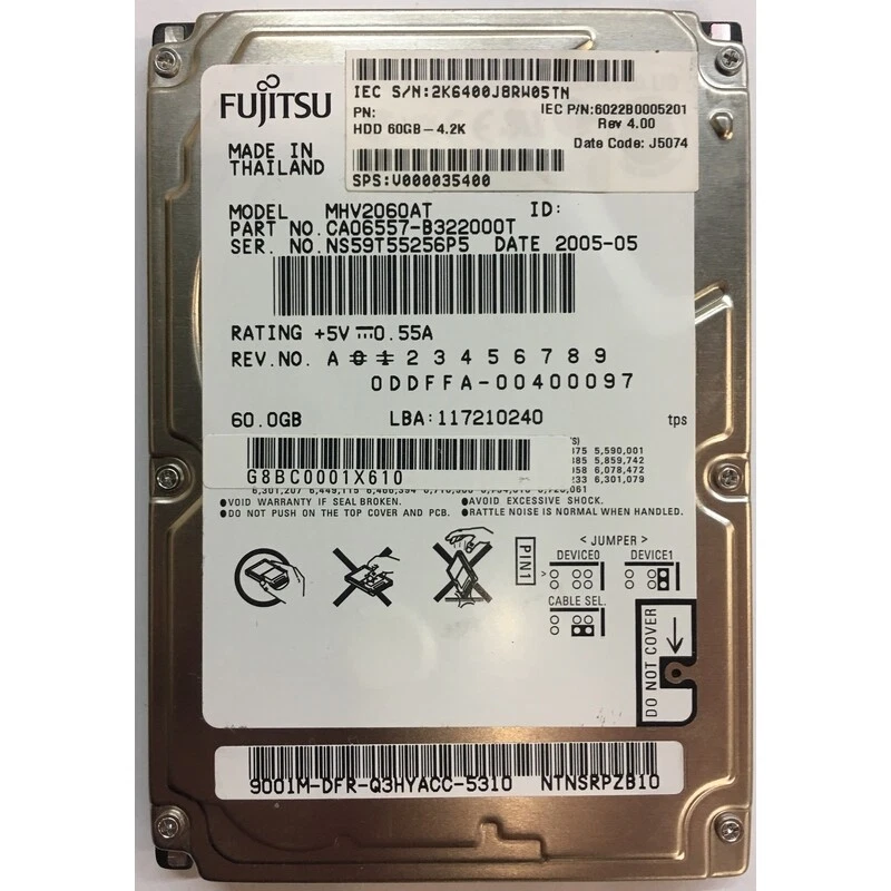 CA06557-B322000T - Fujitsu 60GB 4200 RPM IDE 2.5" HDD - Image 1 of 1