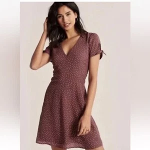 Abercrombie and Fitch pink white polka dot dress pockets lined fit flare sz S - Picture 1 of 12