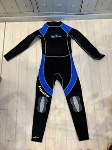 Sea Elite Wet Suit Kids Full Long Sleeve Size Black, Blue 12 - 14 - Picture 1 of 7