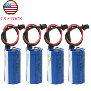 4Pcs CR17335SE-R Q6BAT PLC Battery with Plug for Mitsubishi System 3V 1800mah US - Picture 1 of 6