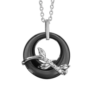 Collier en Argent Rhodié 925/1000ème Pendentif en Céramique - Réf. 038262N - Foto 1 di 2