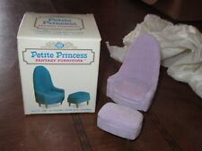 Vintage IDEAL Petite Princess miniature dollhouse furniture lilac  chair ottoman