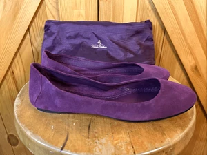 Brooks Brothers Wildleder-Flats rund geschnitten lila Größe 7,5 mit Tasche - Bild 1 von 8