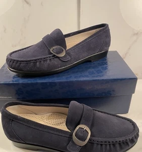 SAS Lara Damen-Loafer marineblau Wildleder Größe 8,5 W D neu mit Karton - Bild 1 von 15